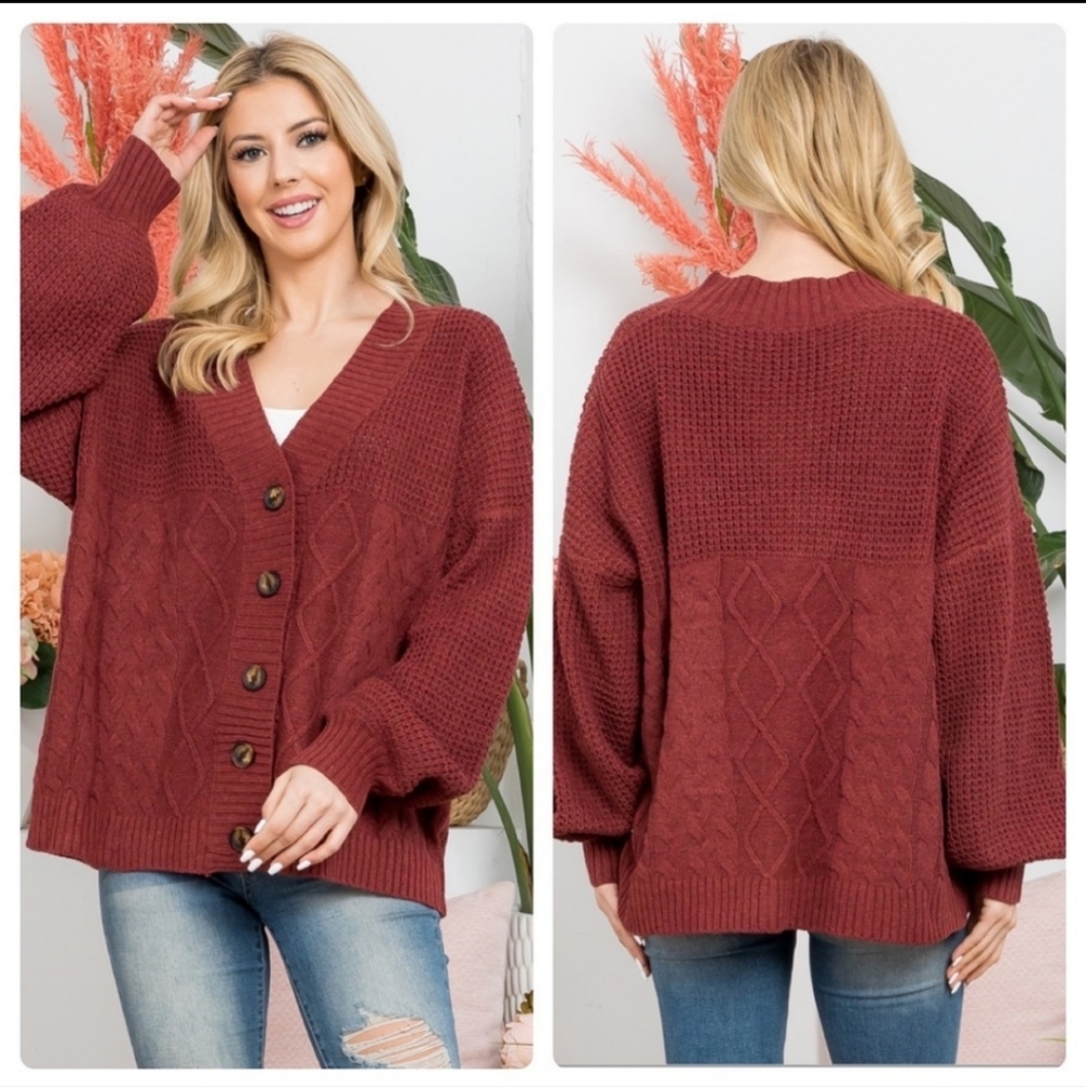 New Button Down Cardigan, Quality Material Sz M - image 1